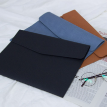 A4파일 케이스 가죽 서류파우치 도큐먼트 똑딱이 가방, 파스텔블루