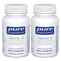 Pure Encapsulations Vitamin A 퓨어인캡슐레이션 비타민 A 3000mcg 120정 2팩, 120정 x 2