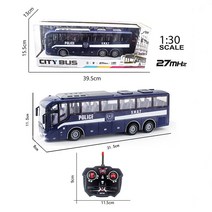rc트럭1/30 Rc 자동차 전기 원격 제어 버스 라이트 투어 버스 모델 2.4G 원격 제어 기계 장난감 소년 아이, 03 Blue