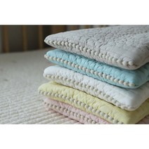 [특가] 모카소미 심플리 100수 순면 신생아 퐁퐁 아기베개 납작베개 솜포함, 아이보리