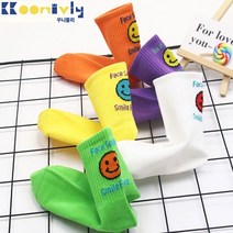 꾸니블리 스마일페이스*긴목양말 아동긴기장양말 5켤레세트@@@