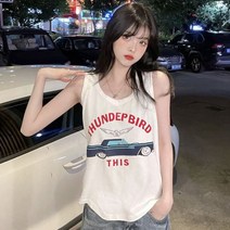 여성 프린트 여름 나시티