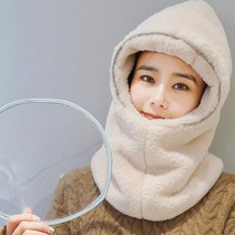 방한 자전거 오토바이 바라클라바 넥워머 안면 마스크 후드 모자, 핑크