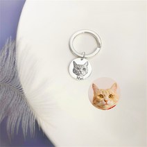 강아지인화 된 애완 동물 초상화 키 체인 그림 애호가 선물 지정, 01 Silver_02 2 pendant