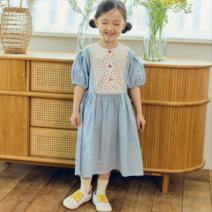 줄무늬원피스 체크무늬 여아 여름 롱원피스