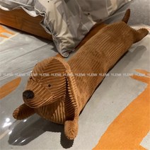 닥스훈트 쇼파 베개 강아지 롱쿠션 침대 바디 필로우, 120cm 1.1kg 갈색, 상세페이지 참조