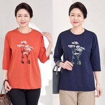 [엄마옷 로즈맘] 올릿프린트티셔츠/중년여성의류 중년여성옷 5060 엄마티셔츠