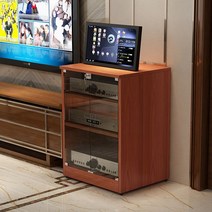 오디오 캐비닛 오디오장 앰프장 진열장 장식장 CD 테이프 유리장, 로즈 우드 3 층 (원목 생태 보드)