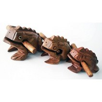 Iamsiamz Guiro 타악기 나무 3개 천연 구이로 개구리 10-8-5cm 3개 세트