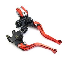 모토 브레이크 클러치 레버 22mm 오토바이 펌프 Resevoir DOT for MSX125 DRZ400SM 스즈키 GSR400 BWS125 CRF450 Yamaha R6 CF V, 주황색