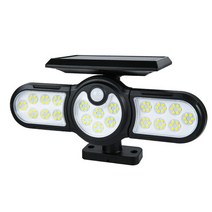 태양광 벽 램프 야외 인체 유도 조명 COB 3 헤드 접지 플러그 정원 마당 신제품, 1.120LED