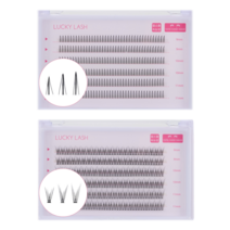 엘스몰 6줄대용량 속눈썹 부분 인조 가닥속눈썹 아이래쉬 아이돌속눈썹 2종세트, A형9/10/11mm+V형9/10/11mm(총480모)