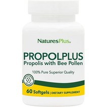 미국직구 NaturesPlus Propolplus - 180mg 소프트젤 60개 - 벌 꽃가루가 포함 양질의 벌 프로폴리스 서플먼트 - 60인분, 수량, 상세참조