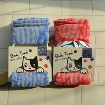 일본 타츠네 샤워타올 샤워타올 목욕 거품, 네꼬쟈가드 샤워타올 2P, 1개