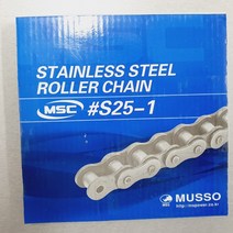 MS25SS S25-1 스테인리스 표준형 롤러체인 무쏘체인 MSC 정품 싱글체인 단열체인 로울러체인 RS25SS DY25SS