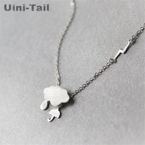 목 스트레칭 Uini-꼬리 클래식 핫 925 티베트어 실버 귀여운 구름 빗방울 우산 날씨 크리 에이 티브 목걸이 패션 조수 흐름