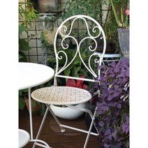 야외 실내 테라스 발코니 거실 마당 옥상 빈티지 앤틱 북유럽 접이식 고급스러운 녹슨 녹 서양 외국 카페 감성 테이블 오래된 입식 옛날 느낌 등받이 있는 의자 감성 철 세트 하비리아, 화이트간이테이블60x53x70cm