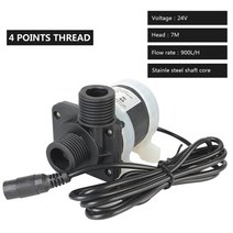 자동 4 포인트 스레드 dc 12v 24v us 플러그 브러시리스 태양열 모터 워터 펌프 온수기 샤워 바닥 난방 부스터 펌프 ip68, 24v 7m 워터 펌프