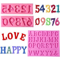 실리콘 3D 숫자 0-9 알파벳 A-Z 엠보싱 문자 퐁당 초콜릿 타입 쿠키 DIY 케이크, 숫자 알파벳 유형