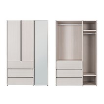 리바트 토피 1200 옷장 서랍형(거울도어), 2단서랍형(화이트)