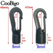 어닝 갈이 5mm 탄성 로프 후크 번지 충격 패스너 코드 끝 매달려 커넥터 카약 보트 자전거 텐트 천막 부품, 03 5피스s Size dia.8mm