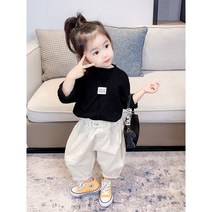 레드호호 남여공용 가을신상 티셔츠바지 상하세트복 남아여아봄가을등원룩 캐주얼남매룩