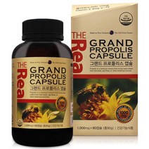 더 리얼 프로폴리스 영양제 플라보노이드 함량 17mg 비타민E 항산화 프로폴리스효능 캡슐 PROPOLIS 뉴질랜드, 1000mg*90캡슐, 1병