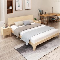100% 소나무 가성비 원룸 자취생 diy 조립식 원목 침대 프레임 퀸 킹 사이즈, 원목(무칠) 세트 10cm 코코아 매트리스