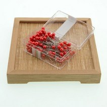 100 개/상자 안전 핀 진주 금속 머리 38mm 라운드 양재 결혼식 코사지 꽃집 바느질 혼합 색상 액세서리, 100pcs Red