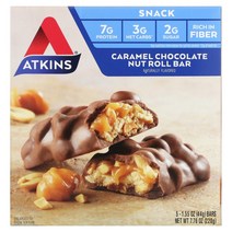Atkins 스낵 캐러멜 초콜릿 너트 롤 바 바 5개 각 44g(1.55oz) 1팩