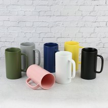 카페 무광 롱머그잔 500ml (7컬러) 도자기 머그컵, 화이트