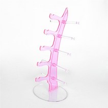 파티션 핫5 레이어 선글라스 안경 쇼 랙 카운터 디스플레이 스탠드 홀더 보석 포장 및 16x16x31.5cm, 03 분홍색