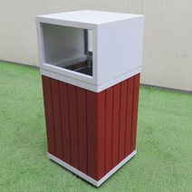스텐쓰레기통 야외 공원 쓰레기 및 재활용 쓰레기통 공용 아연 도금 강철 목재 단일 강한 거리용, 1.PICTURES