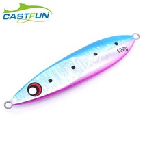 닭털 찌 미끼 CASTFUN 느린 지그 블래트 130g 금속 미끼 낚시 태클 바다, 03 Blue_02 160g, 1개