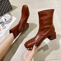 ABON11593 사각코 여성 앵클 부츠 세련된