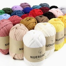 누에르고치 패브릭얀 (29색) NUERGOCHI fabric yarn 져지 원단으로 털날림이 없고 부드러운 감촉으로 피부가 예민하신 분에게도 안전 뜨개질 대바늘 코바늘, 09.레드, 1개