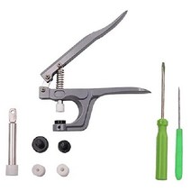 가죽 공예 부품 2색 압정 스티칭 도구 펀치 수공 후크 버튼 세트 반죽 업 전용 바닥 (6MM 실버 화이트 / 브론즈 8MM 합계 120 개), (T8 금속 막대 + T3/T8 검은색 받침대 + 마운