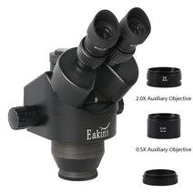 3.5X 7X 45X 90X 연속 줌 Simul Focal Trinocular 스테레오 현미경 헤드 0.5X 2X 보조 Barlow Lens Microscopio|Microsc, 1개