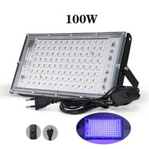50W 100W UV LED 투광 조명 AC 220V 자외선 형광 무대 효과 실내 파티 DJ 디스코 바 블랙 라이트 ac220v, 04 100W With EU plug