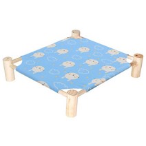 해먹 해먹의자 그물 캠핑 hammock 캔버스 고양이 개 침대 높은 집 고양이 단단한 나무 고양이 레저 침대 고양이와 개 보편적 내구성 애완 동물 가구 공급, 파란 토끼