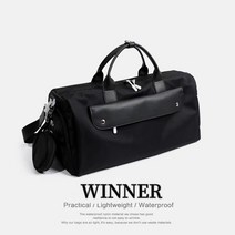 ZUOMUBAG 골프 방수 가방 보스턴 여행 가방 남녀공용, 블랙트래블 에디션