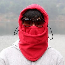 방한 마스크 후드 넥워머 레드 남성용 후후드넥워머