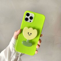 에폭시 그립톡 아크릴 꽃모양 튤립 귀여운 스마트톡 이지그립 톡홀더 그립팝 스마트폰 거치대 악세사리, 노랑