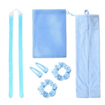 저열 헤어 컬 젤 비즈 컬링 로드 수면 소프트 롤러 무열 레이지 스타일링 도구 모든 타입용, 4.blue