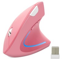 무선 마우스 2.4Ghz 무선 인체 공학적 수직 마우스 건강한 컴퓨터 게임 USB 광학 오른손 왼손 PC 노트북, 04 Pink B, 한개옵션1