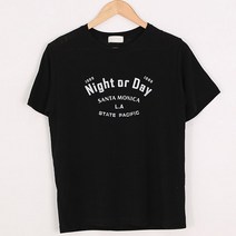 오키 여성 나이트 레터링 반팔 티셔츠