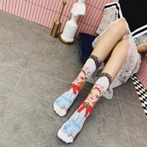 오즈디 아트 명화 손그림 드로잉 삭스 매쉬 디자인 패션 양말