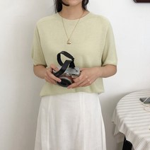 온도바이헤이 국내생산 여성 홀가먼트 린넨 여름 반팔니트