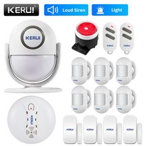 무선초인종 무선차임벨 도어벨 KERUI P6 가정 차고 보안 경보 도난 방지 스마트 모션 PIR 문 및 창문 무선, 8.KIT9