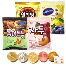 캔디4종(오리온 통아몬드/자두캔디/썬키스트캔디/알사탕) 1세트(+밀크츄 2개포함), 4봉